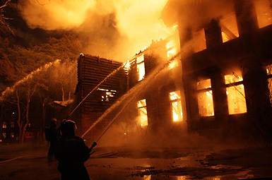 Пожар в Барнауле
